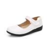 Kids Girls' Leather Shoes Spring/Autumn Solid Color Flat Bottomed Low Top Single Shoe Party (White, 12 Little Child) view 3