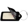 Dirt Bike American Leather Baggage Bag Luggage Tags with Stainless Steel Loop and Privacy Cover view 2