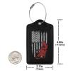 Dirt Bike American Leather Baggage Bag Luggage Tags with Stainless Steel Loop and Privacy Cover view 4