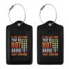Dragster Saying Race car Driver Skill Leather Baggage Bag Luggage Tags with Stainless Steel Loop and Privacy Cover view 3