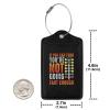 Dragster Saying Race car Driver Skill Leather Baggage Bag Luggage Tags with Stainless Steel Loop and Privacy Cover view 4