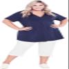 Avenue Women's Plus Size Cotton Cinch Capri, 18 White view 1