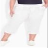 Avenue Women's Plus Size Cotton Cinch Capri, 18 White view 2