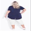 Avenue Women's Plus Size Cotton Cinch Capri, 18 White view 3