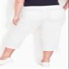 Avenue Women's Plus Size Cotton Cinch Capri, 18 White view 4
