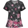 Scrubs for Women Set Print Nurse Uniforms for Women Short Sleeve V-Neck Shirts Tee Tops with Pockets view 1
