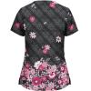 Scrubs for Women Set Print Nurse Uniforms for Women Short Sleeve V-Neck Shirts Tee Tops with Pockets view 2