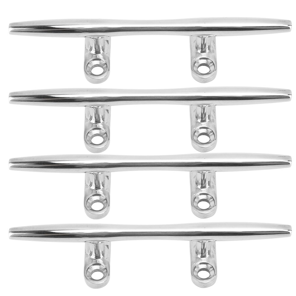 CFTGIW 4Pcs Boat Dock Mooring Cleat 8 inches Stainless Steel Dock Cleats Boat Dock Cleats Rope Cleat for Marine Yachts Inflatable Yachts Business Yachts (6 inches)