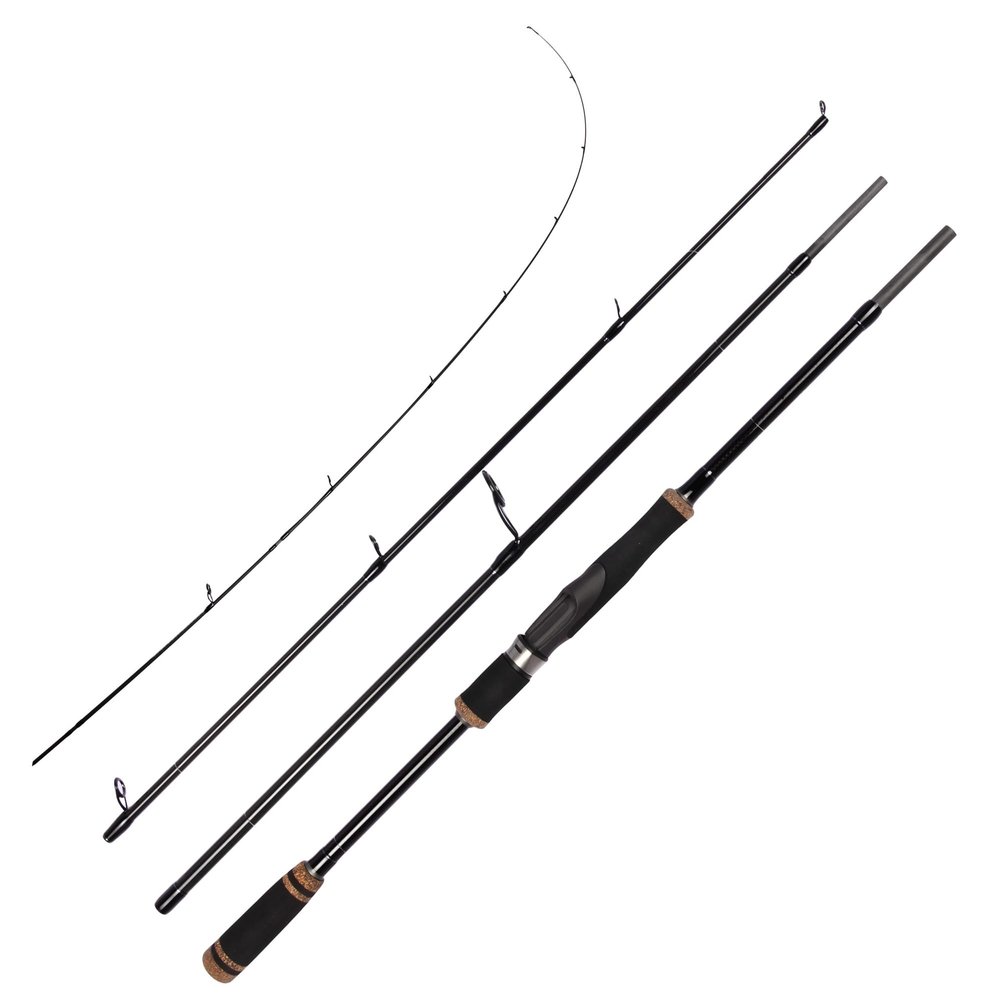 30T Carbon Fiber Travel Spinning Rod - 4-Piece 610 Portable Fishing Pole for Freshwater & Saltwater Bass, Trout, Ultra Light Fast Action SiC Guide Rings Rods with Case