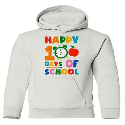 superhotapparel Happy 100 Days Of School Teacher Student Funny Gift Youth Crewneck Sweatshirt (White, Youth Small)
