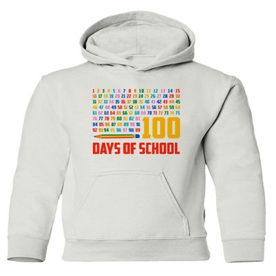 superhotapparel 100 Days Of School Teacher Student Funny Gift Youth Crewneck Sweatshirt (White, Youth Small)