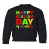 superhotapparel Happy 10X10 100 Day Of School Teacher Student Gift Youth Crewneck Sweatshirt (Black, Youth Medium) view 1