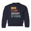 superhotapparel Bruh Its My 100 Days Of School Teacher Student Gift Youth Crewneck Sweatshirt (Navy, Youth Medium) view 1