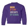 superhotapparel Bruh Its My 100 Days Of School Teacher Student Gift Youth Crewneck Sweatshirt (Purple, Youth Medium) view 1