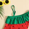 Toddler Girl Baby Swimsuit Cute Bathing Suit Summer Swimwear with Sun rotection (Red, 4-5 Years) view 4
