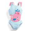Baby Girl Swimsuit Cute Cartoon Bathing Suit Ruffles Swimwear Summer Beach Bathing Suit (Light Blue, 4-5 Years) view 2