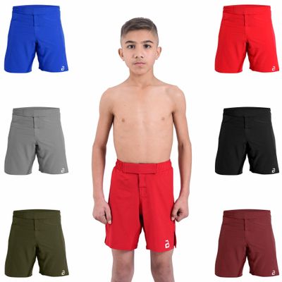 2BOLD MMA Shorts Kids Grappling, BJJ, JIU-Jitsu, NO-GI Cross Training Muay Thai, Boxing, Kids MMA Shorts (US, Alpha, X-Large, Regular, Red)