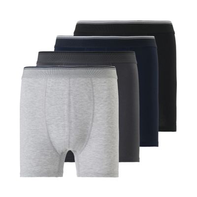 Mody Men's Assorted Boxer Briefs Underwear 4-Pack, Men's Cotton Boxer Brief, Ultra Soft Boxers for Men, Men's Underwear Boxer Briefs
