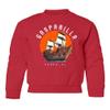 superhotapparel Gasparilla 2024 Tampa Florida Pirate Ship Logo Youth Crewneck Sweatshirt (Red, Youth X-Large) view 1