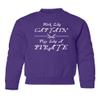 superhotapparel Work Like A Captain Play Like A Pirate Funny Logo Youth Crewneck Sweatshirt (Purple, Youth Large) view 1