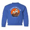 superhotapparel Gasparilla 2024 Tampa Florida Pirate Ship Logo Youth Crewneck Sweatshirt (Royal, Youth X-Large) view 1