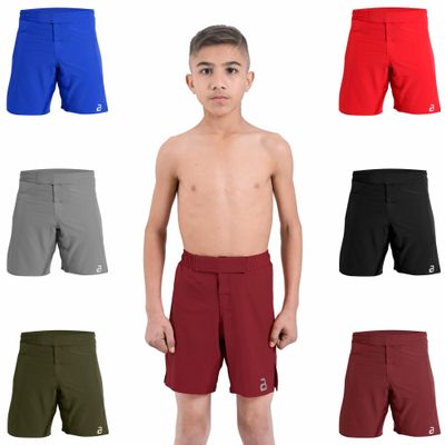 2BOLD MMA Shorts Kids Grappling, BJJ, JIU-Jitsu, NO-GI Cross Training Muay Thai, Boxing, Kids MMA Shorts (US, Alpha, Medium, Regular, Maroon)