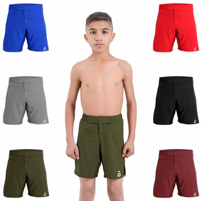 2BOLD MMA Shorts Kids Grappling, BJJ, JIU-Jitsu, NO-GI Cross Training Muay Thai, Boxing, Kids MMA Shorts (US, Alpha, X-Large, Regular, Green)