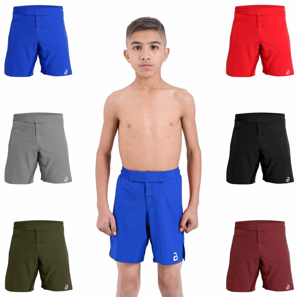 2BOLD MMA Shorts Kids Grappling, BJJ, JIU-Jitsu, NO-GI Cross Training Muay Thai, Boxing, Kids MMA Shorts (US, Alpha, Large, Regular, Blue)