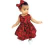 2Pcs African Toddler Baby Girl Dashiki Ankara Outfit Sleeveless African Print Dress Headband Set (Red, 12-18 Months) view 1