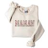 GodLover Mamaw Floral Applique Embroidered Sweatshirt, Sand Crewneck, Size 2XL, Gift for Women, Mom, Grandma, Mothers Day, Christmas view 1