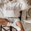GodLover Mamaw Floral Applique Embroidered Sweatshirt, Sand Crewneck, Size 2XL, Gift for Women, Mom, Grandma, Mothers Day, Christmas view 4