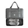 Dry/Wet Separation Travel Duffle Bag for Women Carry On with Shoe Compartment Luggage Sleeve, Large Capacity Folding Travel Tote Gym Bag, Weekender Overnight Bag (Grey) view 1