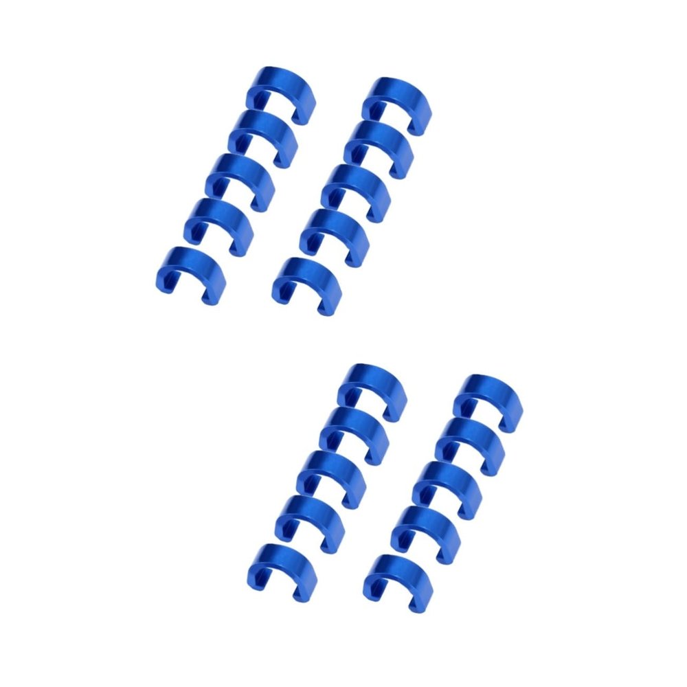 BESPORTBLE 20pcs Aluminum Alloy Brake Cable Clips Bike C-Clip Blue Buckle Bike Cable Clamp for Line Fixing