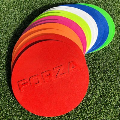 FORZA Flat Disc Markers | Colored Markers for Soccer Training & Outdoor Play - Mini & Standard Size Options (Standard (7in), Multi)