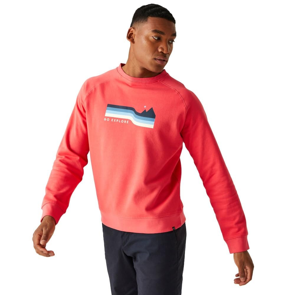 Regatta Mens Nithsdale Crew Neck Sweatshirt (XXL) (Red Sky)