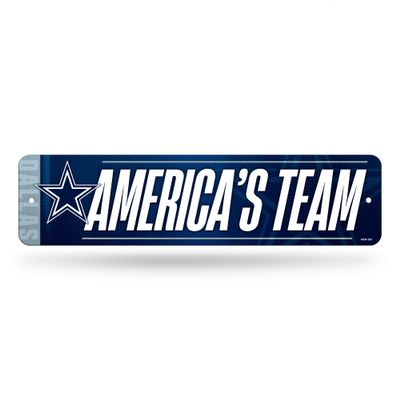 Rico Industries NFL Football Dallas Cowboys Metal Street Sign 4" x 15" Home Dcor - Bedroom - Office - Man Cave