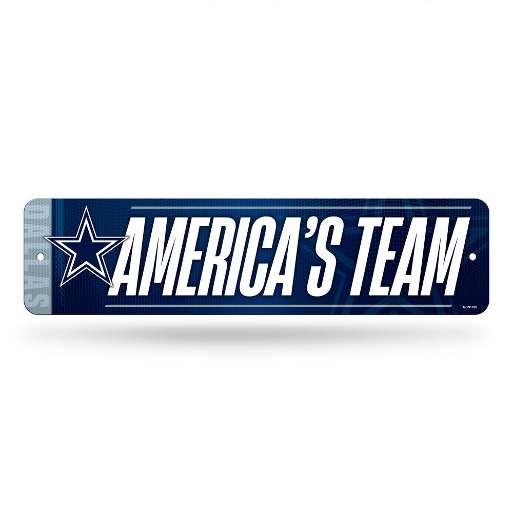Rico Industries NFL Football Dallas Cowboys Metal Street Sign 4" x 15" Home Dcor - Bedroom - Office - Man Cave