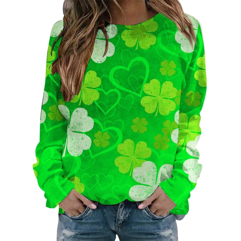 QWENTMTNTY St Patricks Day Shirt Women Plus Size Maternity Sweatshirt Sexy Saint Patricks Day Shirts Women Irish Jersey