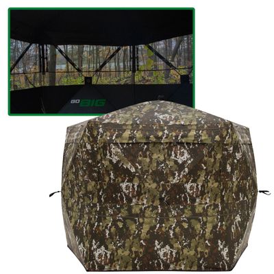 Barronett Blinds Spy 5, Portable Hunting Blind, 5-Sided Hub Blind, View-Through Mesh, Two Vertical Corner Doors, Crater Harvest, 72 x 84 x 84, SP500CH