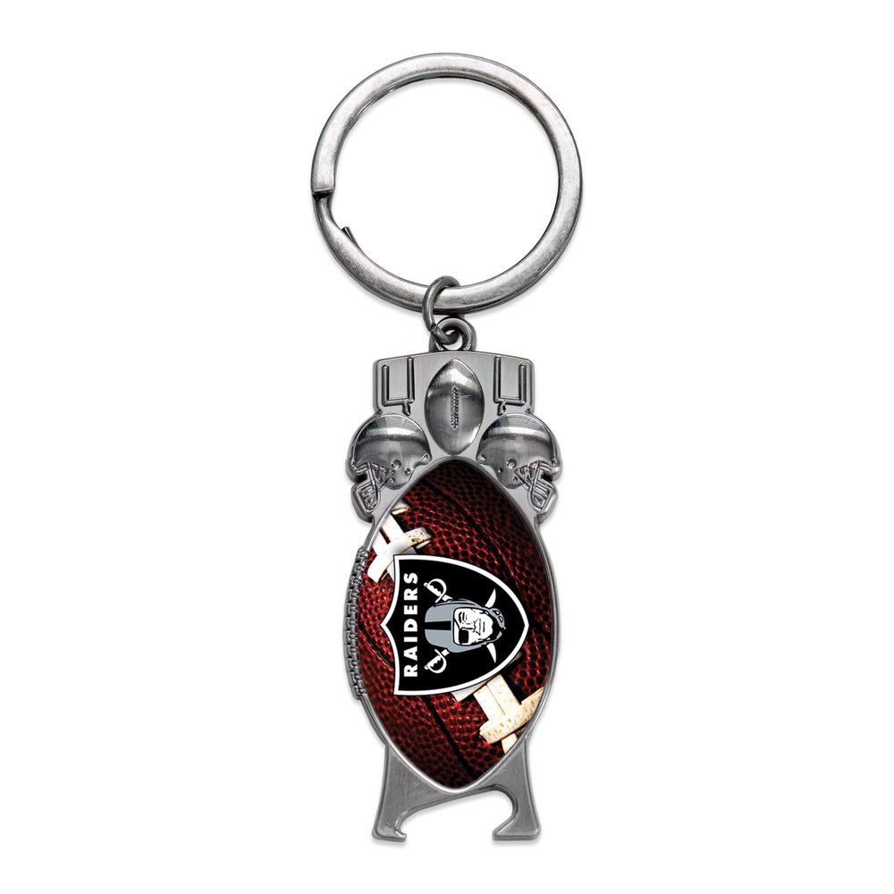 Rico Industries NFL Football Las Vegas Raiders Sculpted Bottle Opener Keychain - Car Accessory