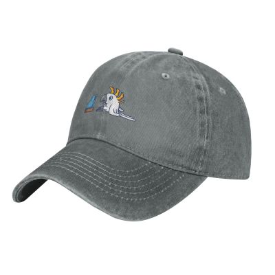 Birdie is Watching Tv Baseball Cap for Men Women Hats Adjustable Vintage Cowboy Hat Gray