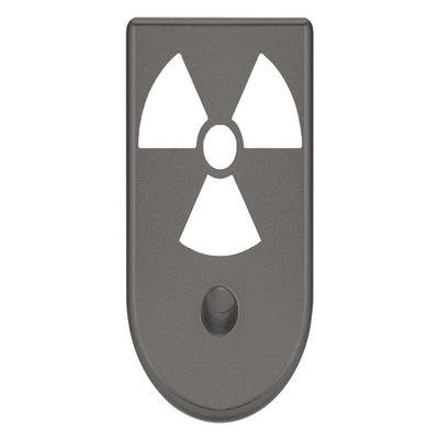 NDZ Performance Magazine Base Plate Finger Extension for Glock 26 27 33 39 Gen 1/2/3/4/5 in 9mm .40, .357, .45 Anodized Aluminum Laser Engraved, Made in The USA - Radiation Nuclear Symbol in Grey