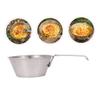 Gogogmee Outdoor Camping Bowl with Folding Handle Stainless Steel Multi-function Picnic and Barbecue Dish for Outdoor Activities view 2