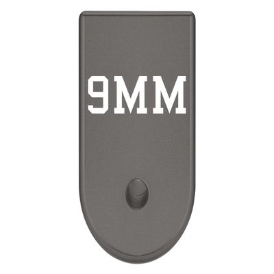 NDZ Performance Magazine Base Plate Finger Extension for Glock 26 27 33 39 Gen 1/2/3/4/5 in 9mm .40, .357, .45 Anodized Aluminum Laser Engraved, Made in The USA - 9MM Caliber in Grey