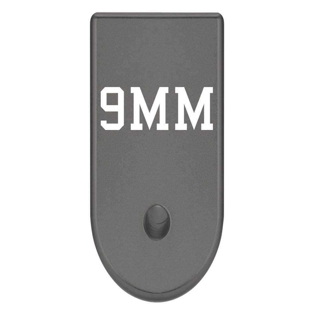 NDZ Performance Magazine Base Plate Finger Extension for Glock 26 27 33 39 Gen 1/2/3/4/5 in 9mm .40, .357, .45 Anodized Aluminum Laser Engraved, Made in The USA - 9MM Caliber in Grey