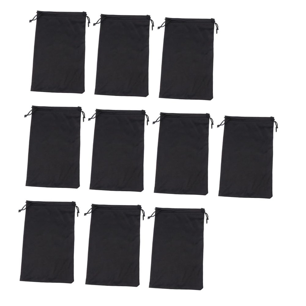 Gogogmee 25pcs Ski Pouch Portable Drawstring Bag for Ski Swimming and Glasses Black Storage for Eyewear Accessories Lightweight and Scratch-resistant