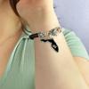 From the Heart UCF Knights State of Mine Black Leather Bracelet Jewelry Gift Licensed Central Florida, Silver view 2