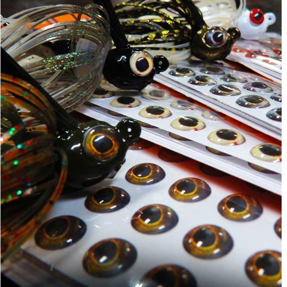 Do It Mold Hyper HD Stick-on Lure Eyes - Two Sizes 4mm and 6mm, Fishing Lure Eyes for Making Your own Jig and spinnerbaits (9248 Hyper HD Lure Eyes 4MM Perfect Perch)