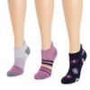 MUK LUKS Women's 3 Pack Nylon Compression Ankle Socks, Navy/Berry, OS view 2
