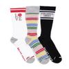 MUK LUKS Women's 3 Pack Cotton Compression Crew Socks, Rainbow, OS view 1